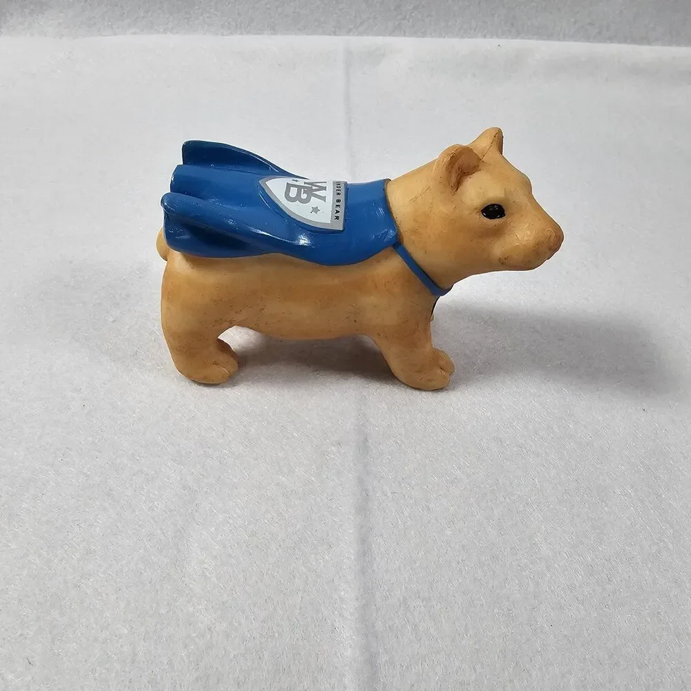 Wonder Bear Mascot Figure 4” Bear w/ Cape Rare